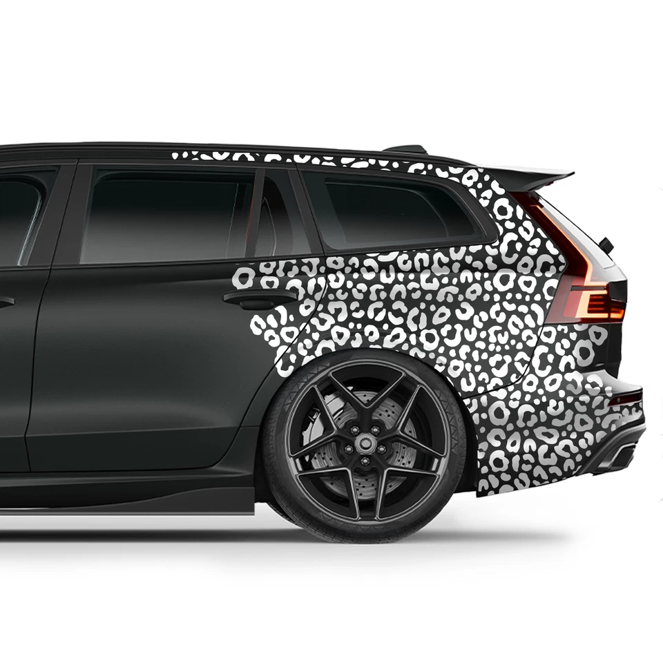 Autoaufkleber Leopard Muster Auto Sticker 6 x Din A4 Bogen K172 Weiß