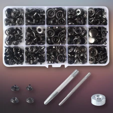 70 Sets 15mm 5/8 Heavy Duty Snap Fasteners Kit Metal Snaps for Leather Craft