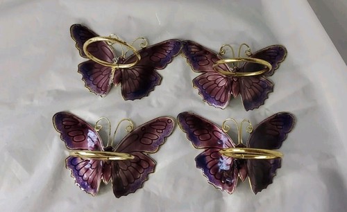 4 Butterfly Napkin Rings Decorate Your Table For Spring Purple And Blue - Picture 5 of 11