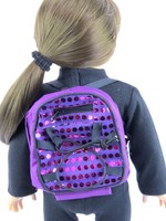 Purple Backpack With Sequins Made For18 American Girl Doll Clothes Purple Backpack With Sequins Made For18 American Girl Doll Clothes