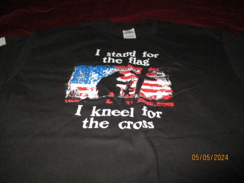 I Stand For The Flag I Kneel For The Cross T-Shirt Size L Free Shipping USA Only - Bild 1 von 6