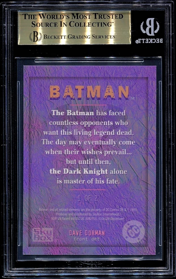 1995 DC Batman Master Series Chromium 1 BATMAN BGS 9.5 Pop6 Gem Mint Dave Dorman - Image 2 of 2