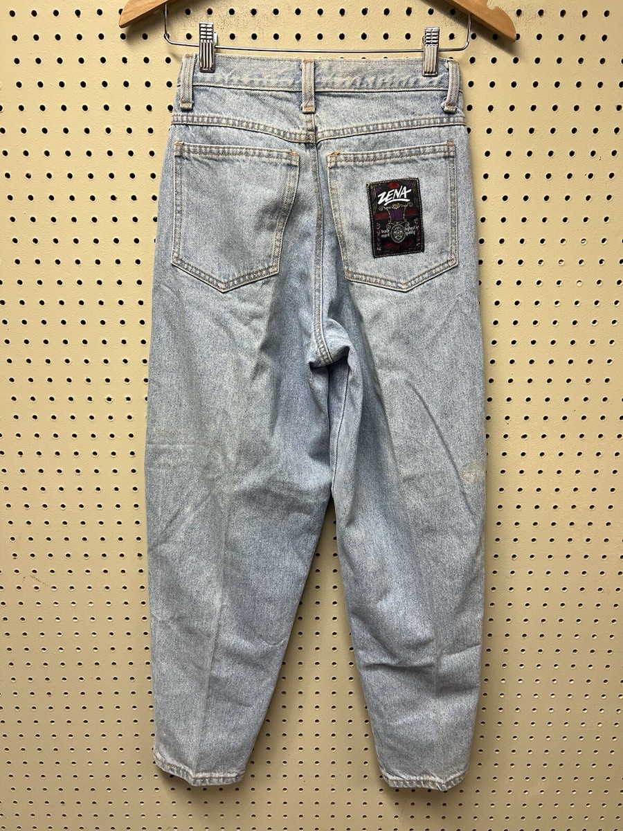Vintage Women's Zena Jeans Tapered High Rise Mom Sz 6 Light Wash