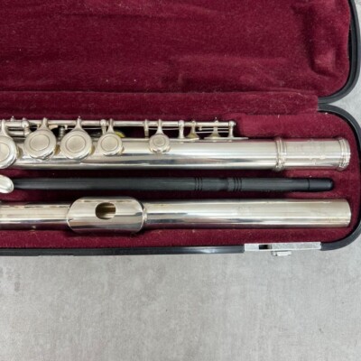 Yamaha Flute YFL-411 II YFL411II E mechanism Silver w/ Hard case