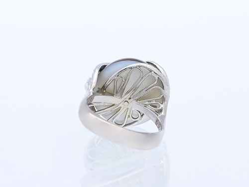 Juw. Weyersberg Ring Mabe Perle Brillanten 750 Gold 18 Karat Deutschland um 1970 - Bild 4 von 12