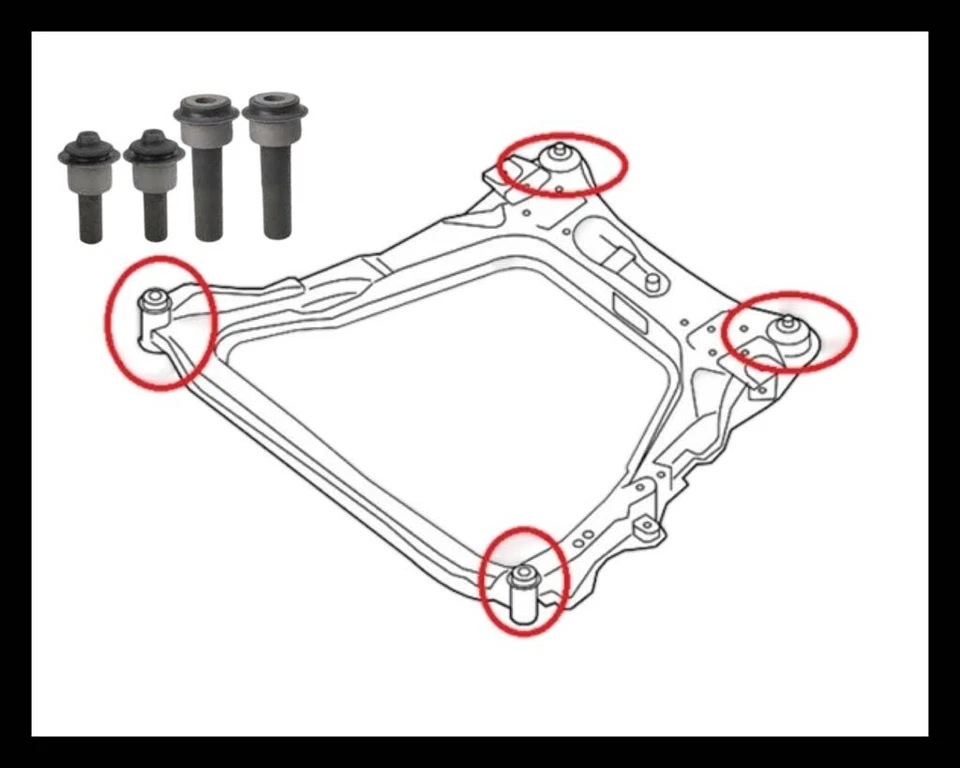 JUEGO DE 4 BUJES SUBCHASIS BASE MOTOR PARA NISSAN SENTRA 2007-2012 Foto 2 de 2