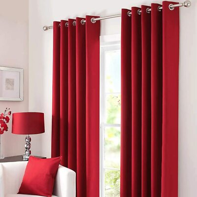 Ring Top rote Vorhänge 66'' x 54'' Chrom Ösen glänzende Oberfläche Paar Qualität