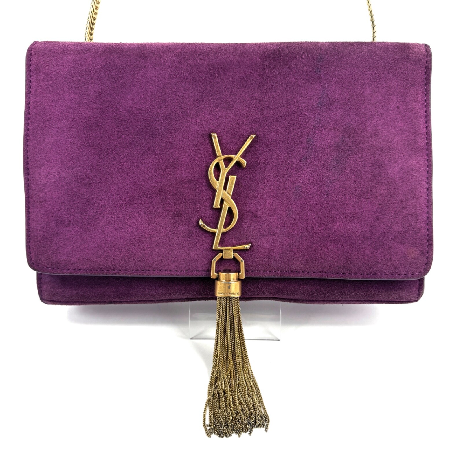 Saint Laurent Kate Suede Shoulder Bag in Luxe Leather