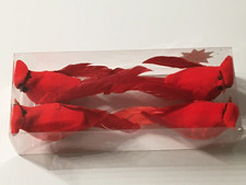NEW SET OF 4 HL 4" FEATHERED RED CARDINAL CLIP ORNAMENTS FLORAL CRAFT CHRISTMAS