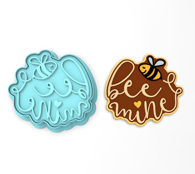 Bee Mine Cookie Cutter & Stamp | Beehive Valentine's Day Bumblebee Insect Bug