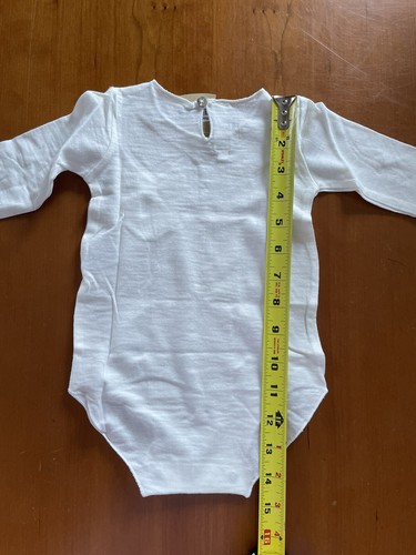 Latte E Biscotti (Italy) NWT Ivory Featherweight 100% Cotton Knit Bodyshirt-6Mos - Picture 8 of 9