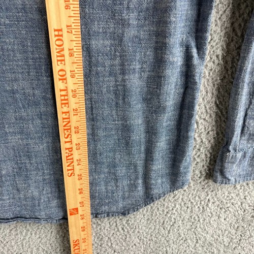 NUOVA Camicia Levi's Uomo Blu Medio Chambray Bottoni Lavoro Peso Medio Manica Lunga - Foto 17 di 18