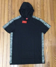 New GUESS Hoodie Hooded Men’s Black Short Sleeve T-Shirt Tee Sz Large MSRP $35