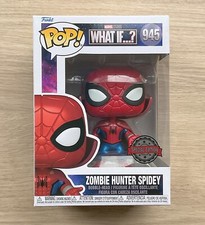 Funko Pop Marvel ¿Y si? Zombie Hunter Spidey metálico #945 + protector gratuito