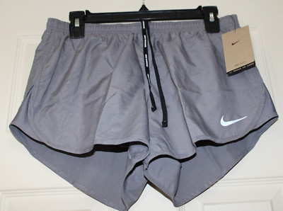 NWT Nike Dri-FIT Tempo Brief-Lined Print Women's Medium Running Shorts Grey