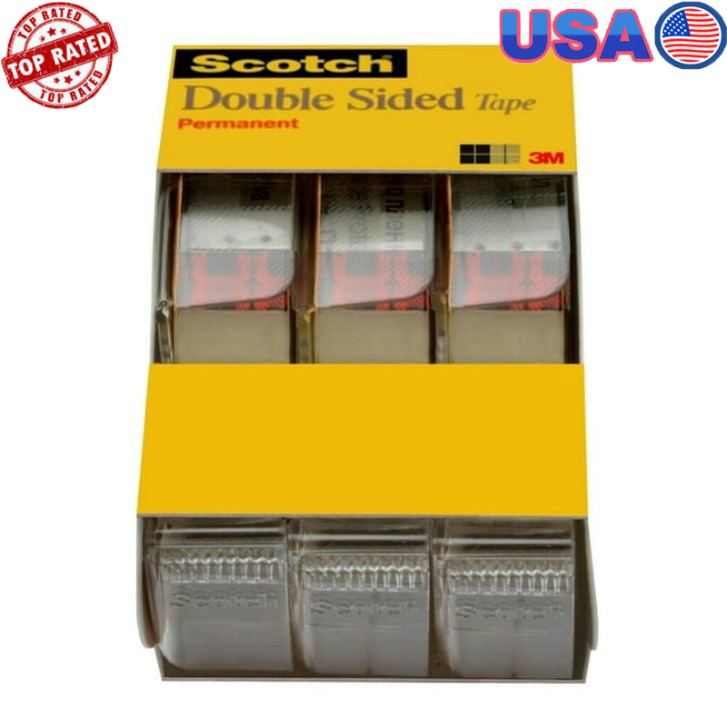 Tape Dispenser Double Sided Clear Permanent Adhesive Craft Art Office Supplies-image