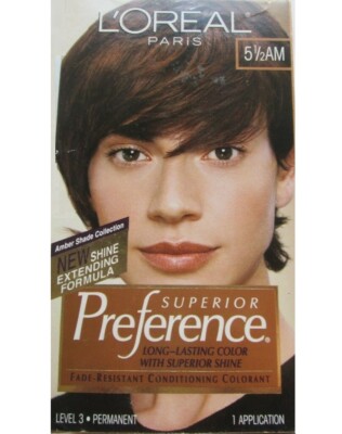 L'OREAL PREFERENCE FADE DEFYING HAIR COLOR #5 1/2AM AMBER SHADE FREE SHIPPING US