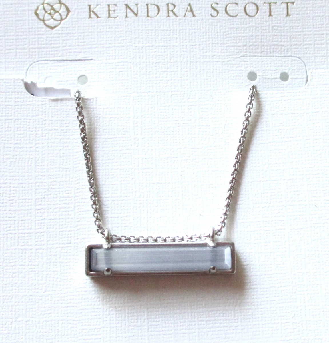 Kendra Scott Leanor Silver Tone Necklace In Slate Gray Cat s Eye