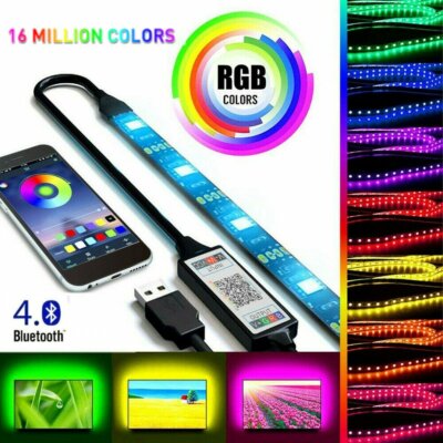 Bluetooth APP Control 5050 RGB LED Strip Light Car Light music Sync USB Powered