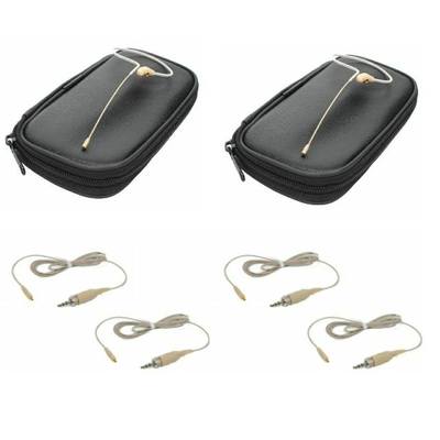 2 OSP 09 Beige Tan Pro Earset Mic For Sennheiser Bodypack Wireless Systems