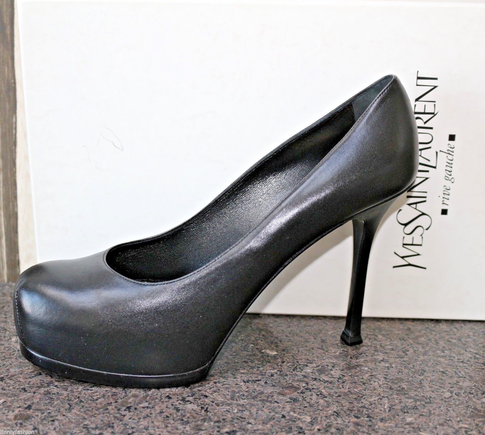 NIB YSL Yves Saint Laurent TRIBTOO 80 PLATFORM CLASSIC BLACK Pump Shoe 39
