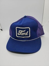 VTG Ford Motor Co. Mesh Back Snapback Trucker Hat Cap Blue Adjustable Patch h3