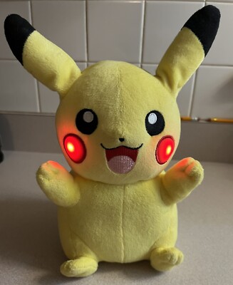 TOMY Pokemon My Friend Pikachu Talking Plush Light Up Toy Sounds and Phrases 