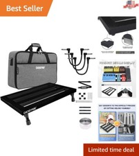 Ergonomic 1.76 lb Guitar Pedalboard with Magic Tape - Black Carry Bag Included