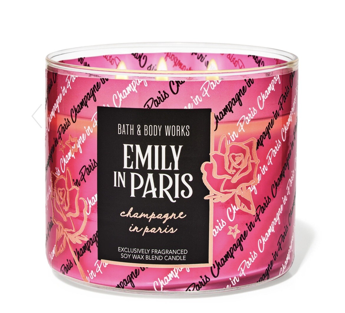 EMILY IN PARIS CHAMPAGNE IN PARIS BATH AND BODY WORKS 3 WICK