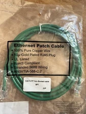 (10) Cat6 Ethernet Patch Cables Network Internet Cord RJ45 Stranded UTP 24AWG 5'