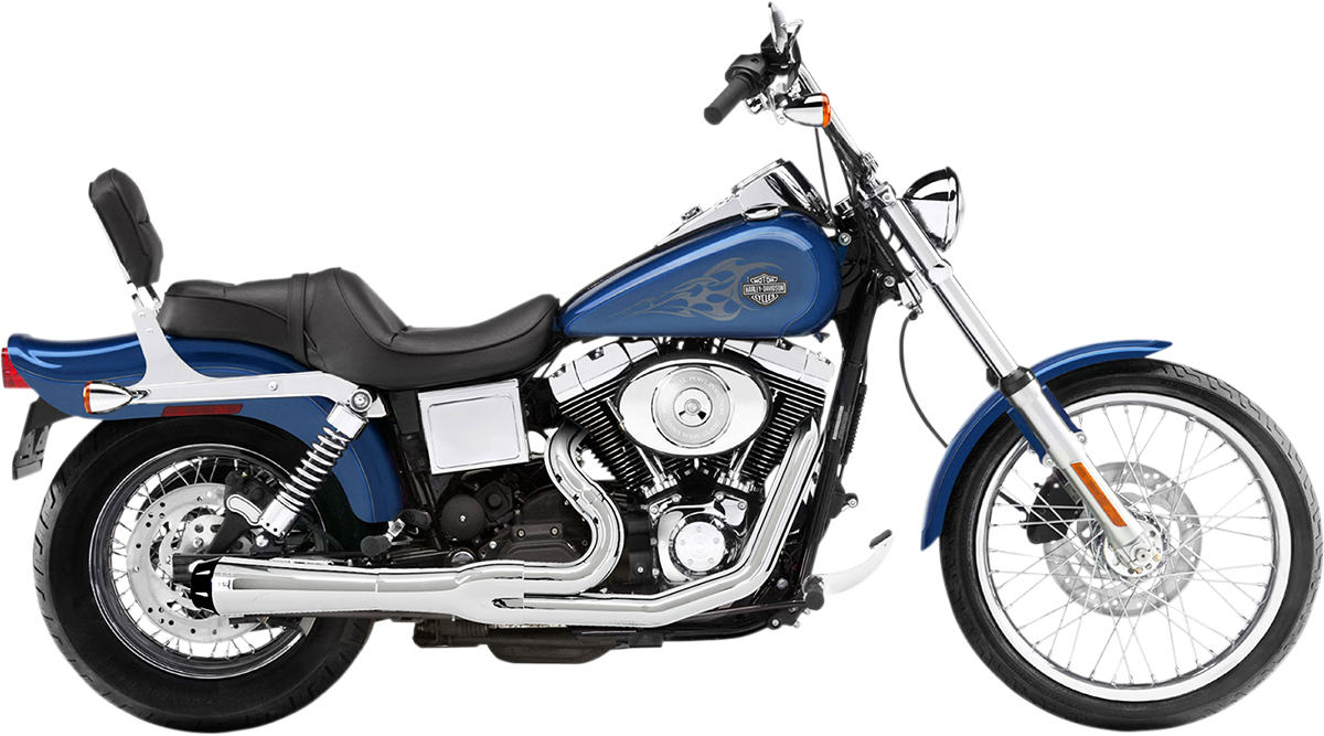 Bassani 2:1 Exhaust, Chrome Megaphone Short Harley Dyna FXD 1991