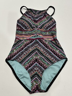 Women's High Neck Strappy Back One Piece - Multi Berry - M - Mossimo, Red NWT