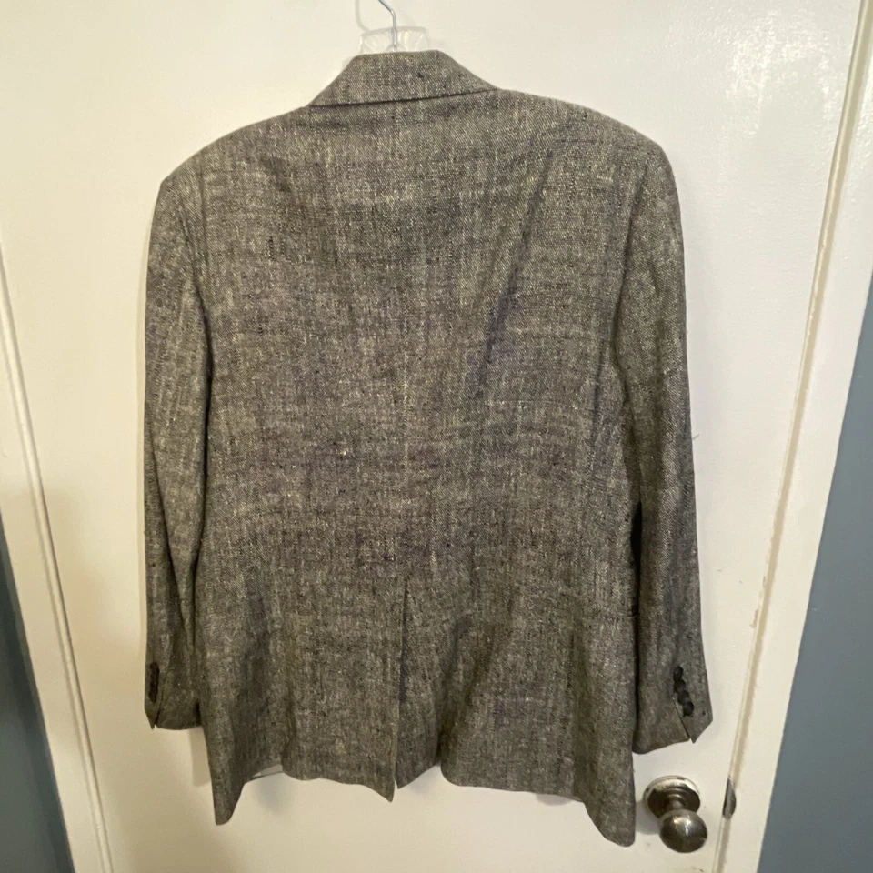 VINTAGE Ralph Lauren Chaps Blazer Men Grey Tweed Sports Coat Jacket Wool - Image 2 of 4