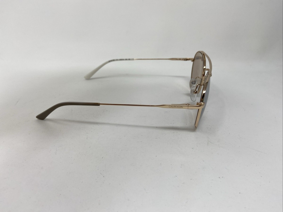 カルバンクライン サングラス ゴールド/シルバー CK18116S-717 CALVIN KLEIN CK18116s 717 52/19/140 GOLD CLEAR MIRROR LENS