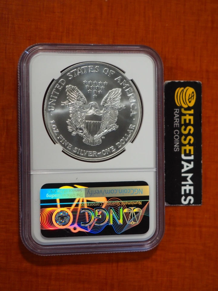 2002 SILVER EAGLE NGC MS69 EARLY PRODUCTION FROM US MINT SEALED BOX MOTL SIGNED - Image 2 of 2