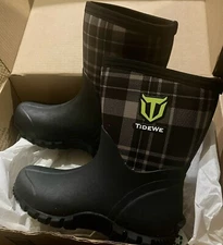 Men’s Tidewe Insulated Neoprene Hunting Waterproof Boots Sz. 8, Black & Gray
