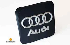 Tow Hitch Cover/Plug/Cap – Audi-Inspired, 2" Receiver with Logo Color Variations