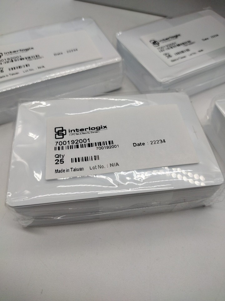 Interlogix 700192001 White Gloss Front/Back Contactless Smart Card (Box ...