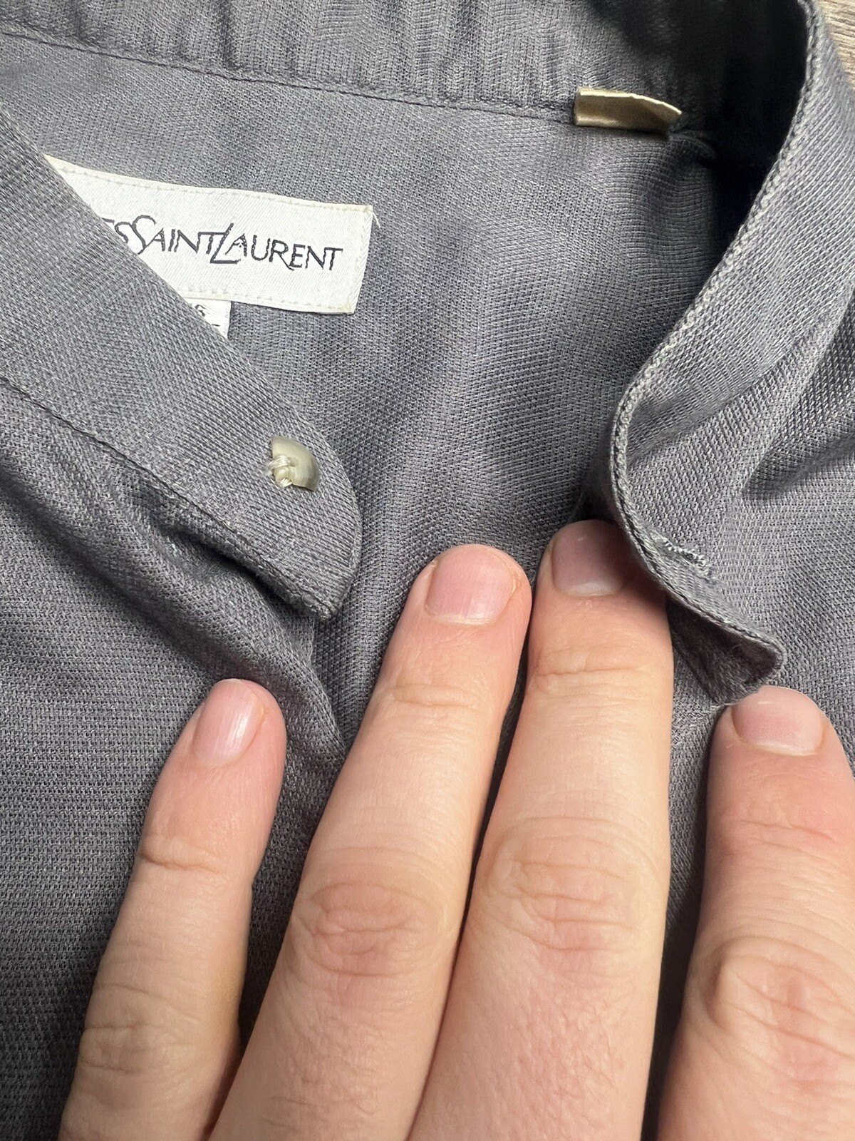 Camicia vintage Yves Saint Laurent grigio grande