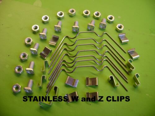 GREENHOUSE STAINLESS REPAIR KITS 20 TO 100 W+ Z CLIPS +SQUARE/CROPPED NUTS+ BOLT - Picture 2 of 9