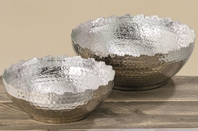 Deko-Schalen Set Angie Aluminium silber D27-33cm Dekoplatte Schale Geschenk