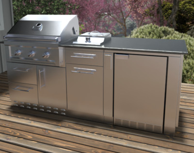 Sunstone 7' Tango Stainless Steel Outdoor Grilling Station Package, NG, SCPTANGO