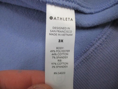 Athleta Hoodie Womens 3X Purple Full Zip Hooded Sweatshirt Plus Size Pockets - Picture 11 of 12