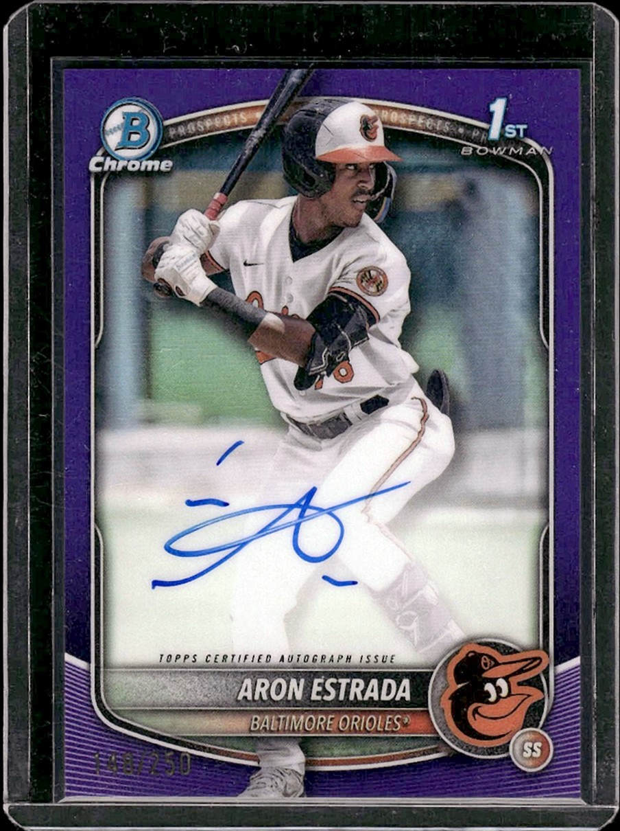 2025 Bowman Aron Estrada Auto /250 Chrome Prospects Purple Refractor #CPA-AES