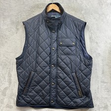 Polo Ralph Lauren Beaton Quilted Utility Vest Men's Large Navy Corduroy Collar.