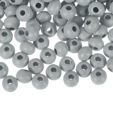 200Pcs 6mm Colored Natural Wood Beads Large Hole Round Spacer Beads Grey