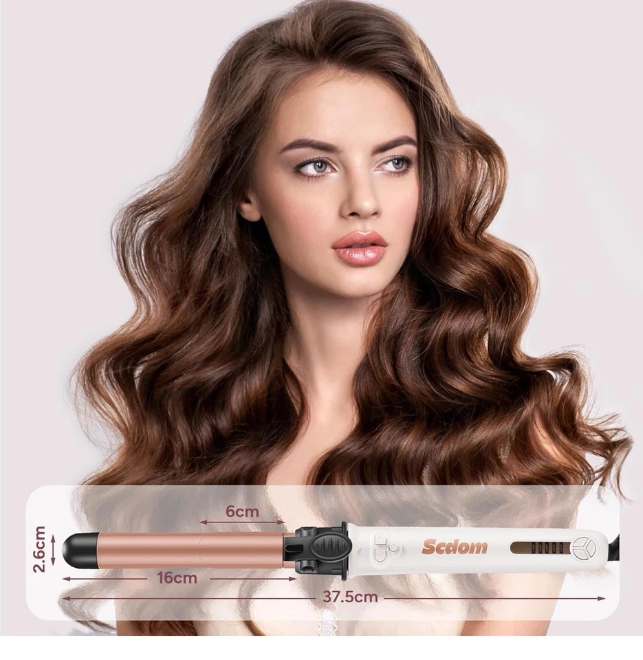 Automatic Hair Curler Iron Tongs Rotating Long Barrel 26mm Dual MCH Ceramic 210C - Image 4 of 4