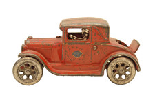 ORIGINAL ANTIQUE ARCADE CAST IRON TOY RUMBLE SEAT FORD COUPE WITH DRIVER 106 6