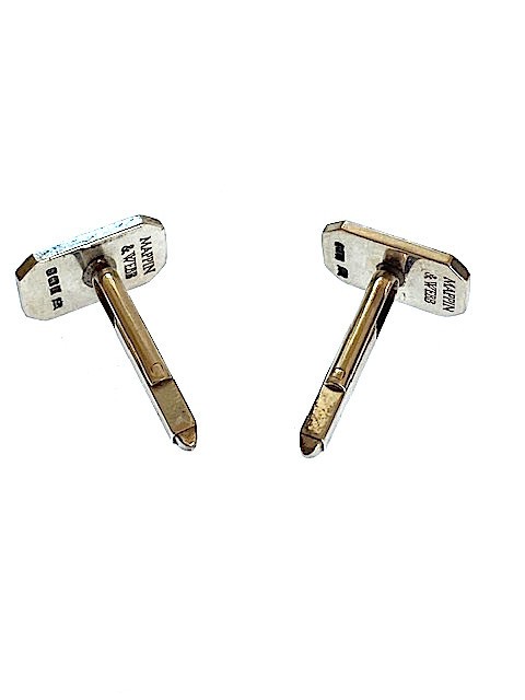 VINTAGE SOLID SILVER 925 CUFFLINKS HALLMARK UK MA… - image 3