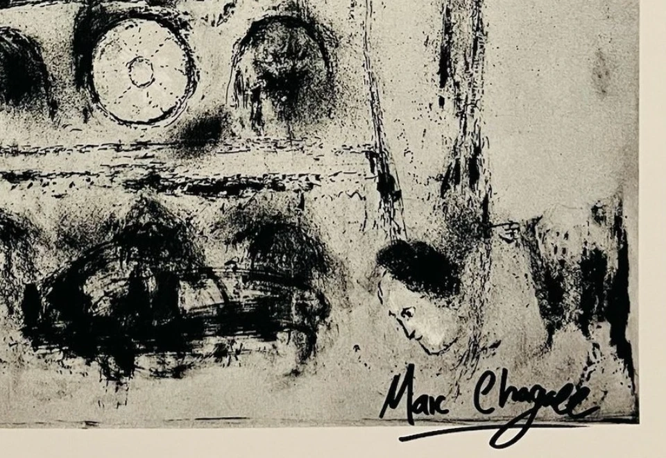 Impresión original firmada a mano por Marc Chagall con certificado de autenticidad y +$3.500 USD de valoración Foto 4 de 4